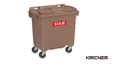 Plastový kontejner na bio odpad SULO 770 l, hnědý 