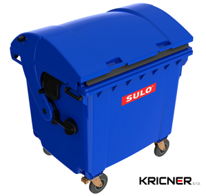 Kontejner plastový SULO 1100 l, plné víko, modrý