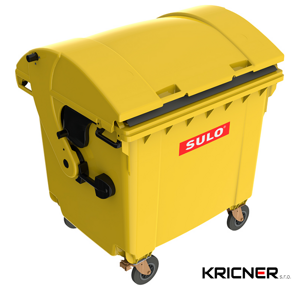 Kontejner plastový SULO 1100 l, plné víko, žlutý