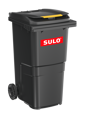 Popelnice plastová SULO 240 l - černá se žlutým klipem, ražba PLASTY
