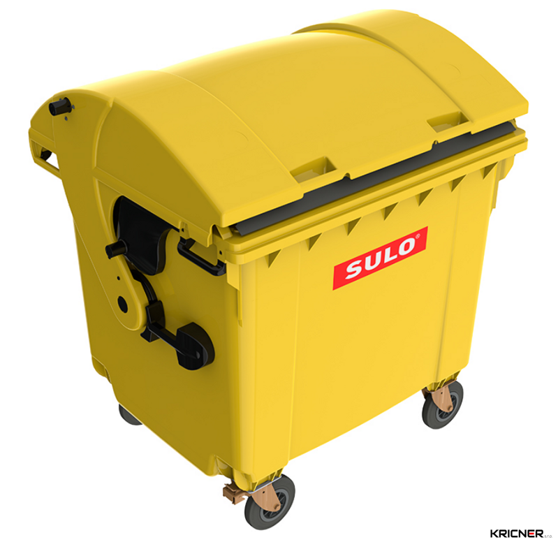 Kontejner plastový SULO 1100 l, plné víko, žlutý Kontejner plastový SULO 1100 l, plné víko, žlutý
